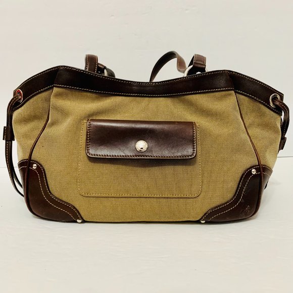 PRADA CANAPA LOGO CANVAS AND LEATHER BAG MADE IN ITALY - Picture 4 of 16